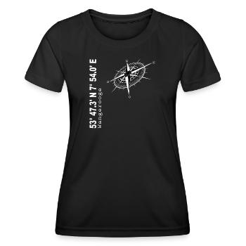 Wangerooge - Frauen Funktions-T-Shirt - Schwarz - Vorne - AI Model Female 172 light (172cm)