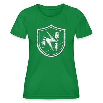 Signes de corporation électriciens en relief optique de pierre - T-shirt sport Femme - vert - Devant - AI Model Female 172 dark (172cm)