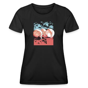 Boulekugeln für Bouler und Petanque Spieler boulen - Frauen Funktions-T-Shirt - Schwarz - Vorne - AI Model Female 172 light (172cm)
