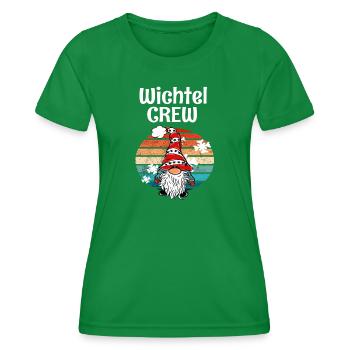 Elves Crew Christmas Gnome - Women's Functional T-Shirt - kelly green - Front - AI Model Female 172 dark (172cm)