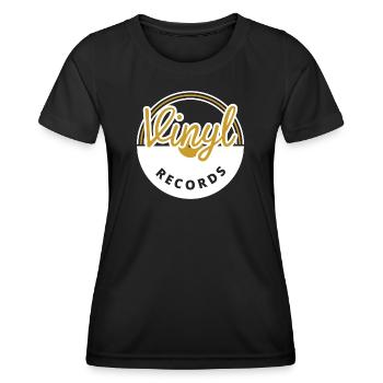 Schallplatten - Frauen Funktions-T-Shirt - Schwarz - Vorne - AI Model Female 172 light (172cm)