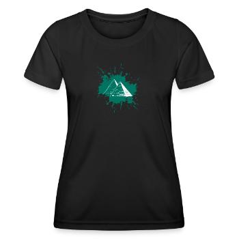 Splash Pyramiden - Frauen Funktions-T-Shirt - Schwarz - Vorne - AI Model Female 172 light (172cm)