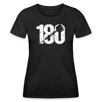 DART DARTS 180 ONEHUNDREDANDEIGHTY DARTSPIELER - Frauen Funktions-T-Shirt - Schwarz - Vorne - AI Model Female 172 light (172cm)