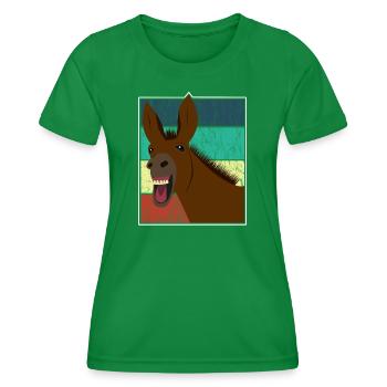 Maultier Muli Esel Pferd Vintage Geschenk - Frauen Funktions-T-Shirt - Kelly Green - Vorne - AI Model Female 172 dark (172cm)
