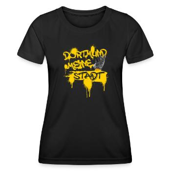 Dortmund meine Stadt Graffiti - Frauen Funktions-T-Shirt - Schwarz - Vorne - AI Model Female 172 light (172cm)