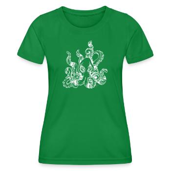 Kraken white | Octopus | Adventure | Squid - Women's Functional T-Shirt - kelly green - Front - AI Model Female 172 dark (172cm)