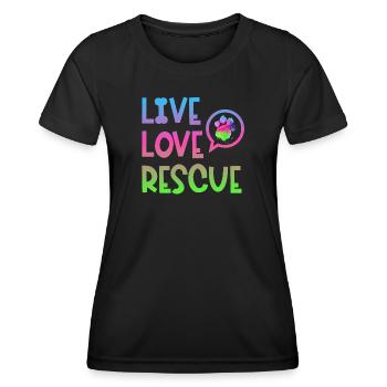 Recherche chien de sauvetage chien d’assistance patte - T-shirt sport Femme - noir - Devant - AI Model Female 172 light (172cm)