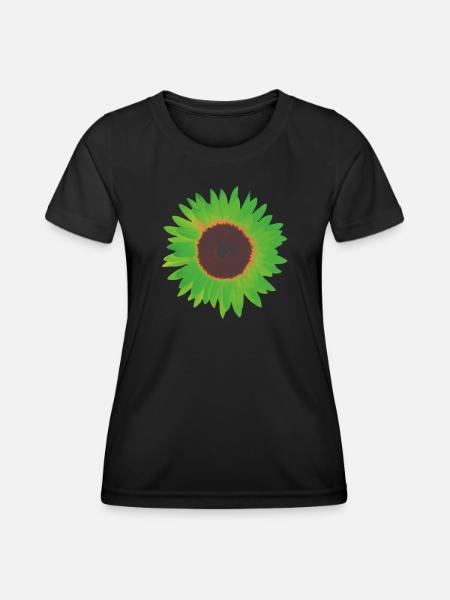 sonnenblume grün - Frauen Funktions-T-Shirt - Schwarz