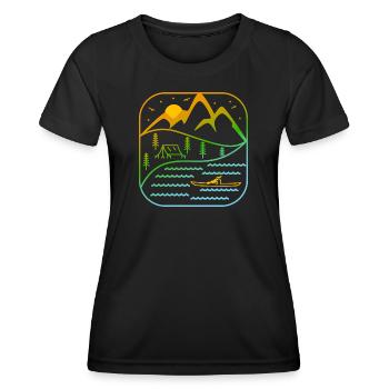 Kajak Outdoor Sport Rudern Paddeln Kanu Design - Frauen Funktions-T-Shirt - Schwarz - Vorne - AI Model Female 172 light (172cm)