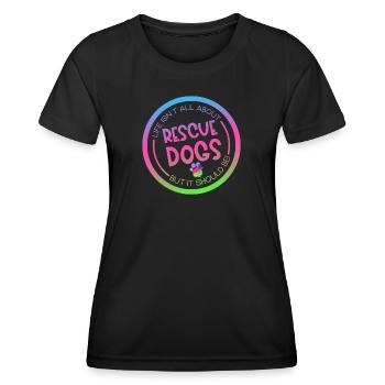 Rescue Dog Search Dog Service Dog Paw - Women's Functional T-Shirt - black - Front - AI Model Female 172 light (172cm)