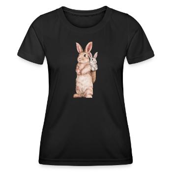 Rabbit Floppy Ear Easter Rabbit Mom - Women's Functional T-Shirt - black - Front - AI Model Female 172 light (172cm)