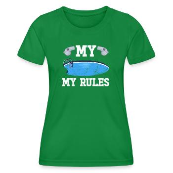 Swimming Pool Bademeister Schwimmlehrer Schwimmbad - Frauen Funktions-T-Shirt - Kelly Green - Vorne - AI Model Female 172 dark (172cm)