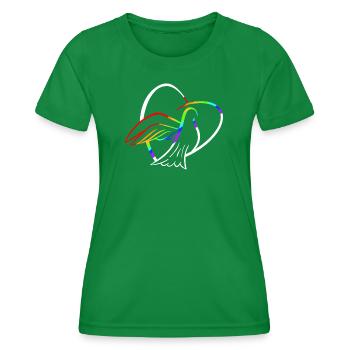 Colombe de la paix aux couleurs de l’arc-en-ciel - T-shirt sport Femme - vert - Devant - AI Model Female 172 dark (172cm)