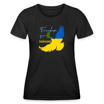 Freiheit für die Ukraine - Frauen Funktions-T-Shirt - Schwarz - Vorne - AI Model Female 172 light (172cm)