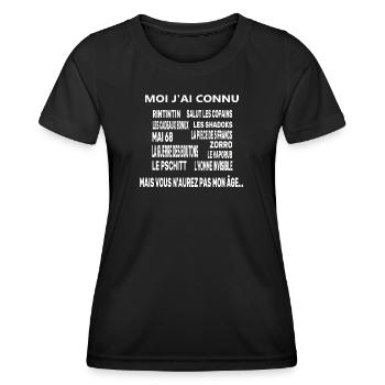 Anniversaire, anniversaire humour - T-shirt sport Femme - noir - Devant - AI Model Female 172 light (172cm)