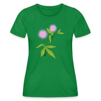 Mimosen Pflanze mit ihren empfindsamen Blätter - Frauen Funktions-T-Shirt - Kelly Green - Vorne - AI Model Female 172 dark (172cm)