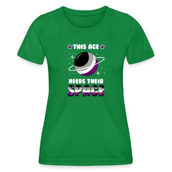 This Ace Needs Their Space Ace Pride - Frauen Funktions-T-Shirt - Kelly Green - Vorne - AI Model Female 172 dark (172cm)