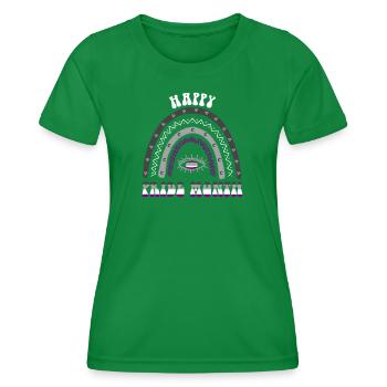 Boho Rainbow Happy Pride Mois Asexué - T-shirt sport Femme - vert - Devant - AI Model Female 172 dark (172cm)