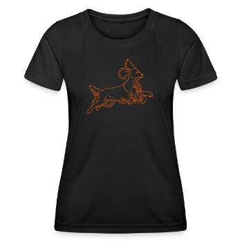 Springer Spaniel en orange - T-shirt sport Femme - noir - Devant - AI Model Female 172 light (172cm)