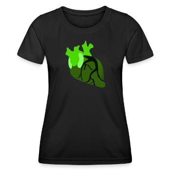 anatomische herzen, Herzform naturmuster, organe - Frauen Funktions-T-Shirt - Schwarz - Vorne - AI Model Female 172 light (172cm)