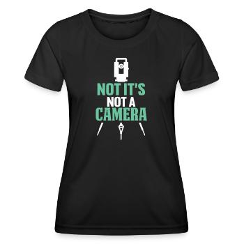 Ironische Botschaftsfotografie - Frauen Funktions-T-Shirt - Schwarz - Vorne - AI Model Female 172 light (172cm)