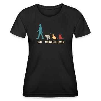 Ich Meine Follower Katzen - Frauen Funktions-T-Shirt - Schwarz - Vorne - AI Model Female 172 light (172cm)
