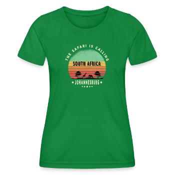Johannesburg South Africa safari design - Women's Functional T-Shirt - kelly green - Front - AI Model Female 172 dark (172cm)