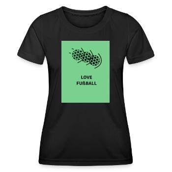 Fußball Leidenschaft Motiv - Frauen Funktions-T-Shirt - Schwarz - Vorne - AI Model Female 172 light (172cm)