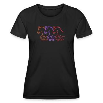 Horses Gallop Icelandic Horses Mare Trot Riding - Women's Functional T-Shirt - black - Front - AI Model Female 172 light (172cm)