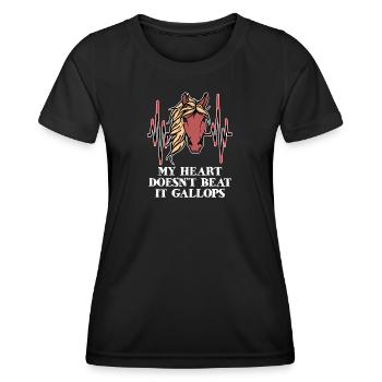 Stallion Cool Gallop Statement Icelandic Horses - Women's Functional T-Shirt - black - Front - AI Model Female 172 light (172cm)