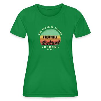 Coron Indonesien Strand Design - Frauen Funktions-T-Shirt - Kelly Green - Vorne - AI Model Female 172 dark (172cm)