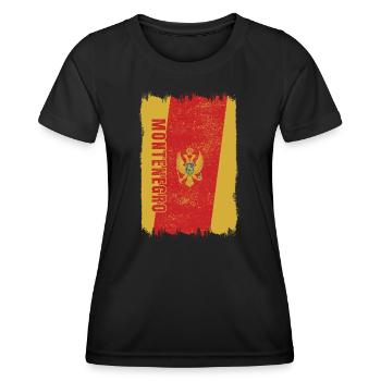 Montenegro flag - Women's Functional T-Shirt - black - Front - AI Model Female 172 light (172cm)