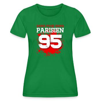Sang Pour Sang Parisien - 95 - T-shirt sport Femme - vert - Devant - AI Model Female 172 dark (172cm)