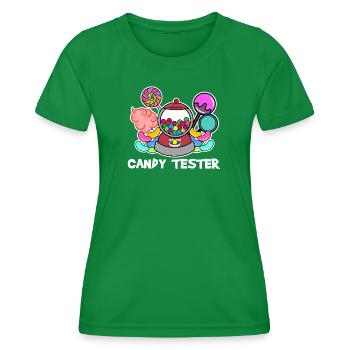 Naschkatzen Spruch Süßigkeiten Bonbon Nachspeise - Frauen Funktions-T-Shirt - Kelly Green - Vorne - AI Model Female 172 dark (172cm)