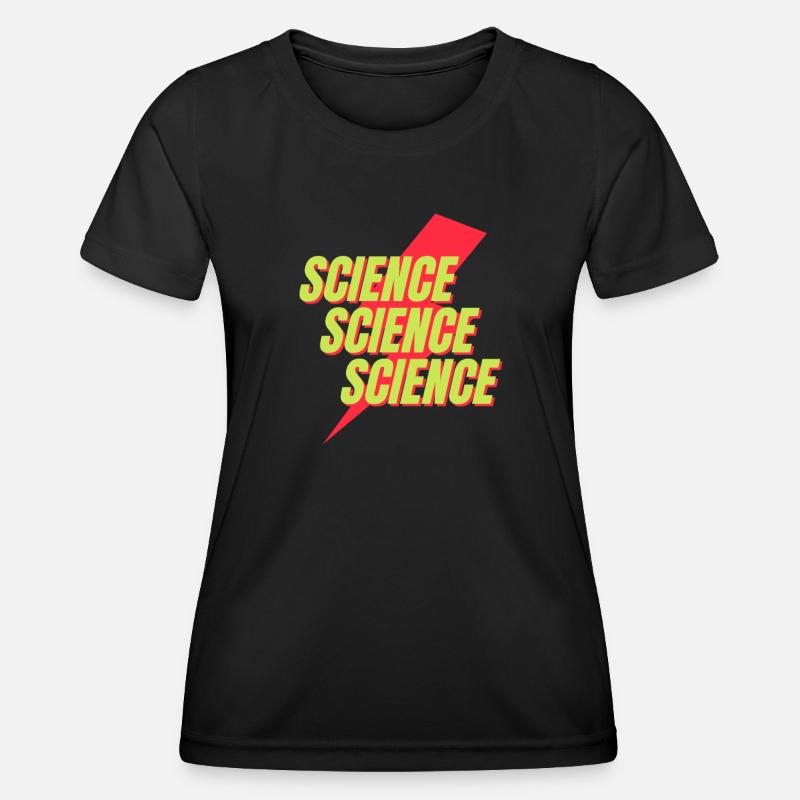 Neon Science Bolt Design - Women's Functional T-Shirt - black