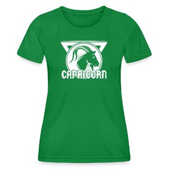 Steinbock Aberglaube Horoskop Sternzeichen Galaxie - Frauen Funktions-T-Shirt - Kelly Green - Vorne - AI Model Female 172 dark (172cm)