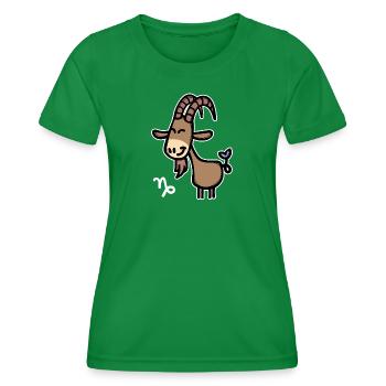 Astronomie Horoskop Steinbock Gezeiten Esoterik - Frauen Funktions-T-Shirt - Kelly Green - Vorne - AI Model Female 172 dark (172cm)