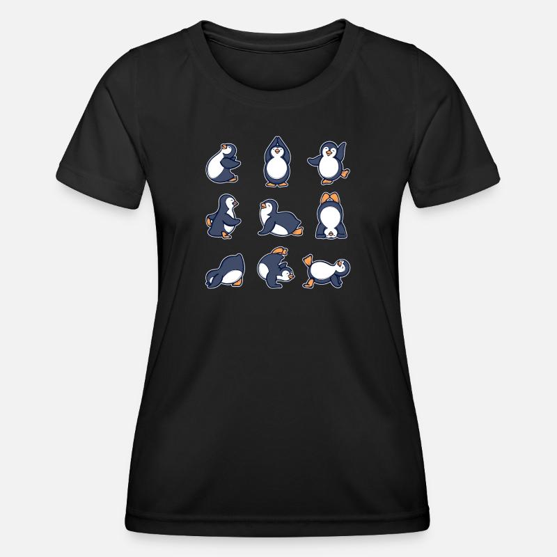 Cool Animal Dancing Penguin Seabird Antarctica - Women's Functional T-Shirt - black