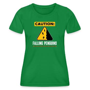 Seevogel Pinguin Tier Vögel Südpol Statement - Frauen Funktions-T-Shirt - Kelly Green - Vorne - AI Model Female 172 dark (172cm)