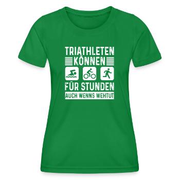 Triathleten können Für Stunden Triathlon - Frauen Funktions-T-Shirt - Kelly Green - Vorne - AI Model Female 172 dark (172cm)
