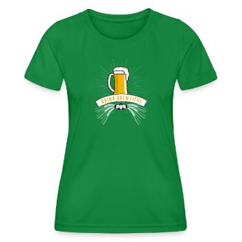 bier prost trinken party spruch craftbeer mann LOL - Frauen Funktions-T-Shirt - Kelly Green - Vorne - AI Model Female 172 dark (172cm)