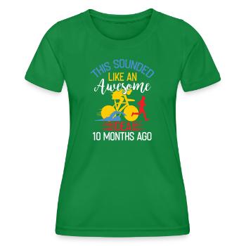 Idée géniale il y a 10 mois Triathlon - T-shirt sport Femme - vert - Devant - AI Model Female 172 dark (172cm)