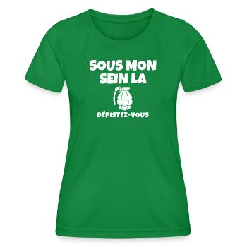 cancer, cancer du sein, octobre rose - T-shirt sport Femme - vert - Devant - AI Model Female 172 dark (172cm)