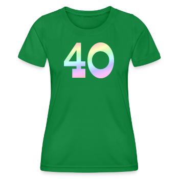 Geburtstagsgeschenk, 40 pastell Verlauf - Frauen Funktions-T-Shirt - Kelly Green - Vorne - AI Model Female 172 dark (172cm)