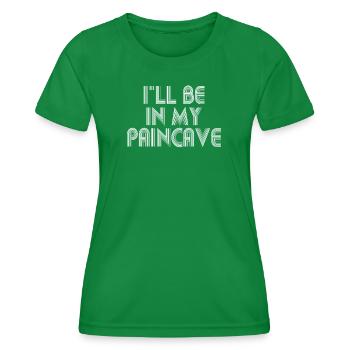Je serai dans mon triathlon Paincave - T-shirt sport Femme - vert - Devant - AI Model Female 172 dark (172cm)