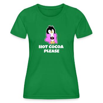 Antarktis Kälte Pinguin Statement Südpol Tier - Frauen Funktions-T-Shirt - Kelly Green - Vorne - AI Model Female 172 dark (172cm)