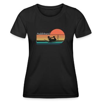 Paddleboard Yoga - Yoga Lovers - Frauen Funktions-T-Shirt - Schwarz - Vorne - AI Model Female 172 light (172cm)