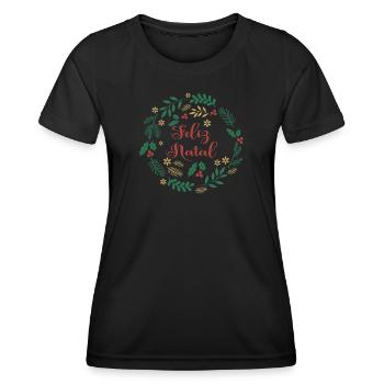 Feliz Natal Merry Christmas Merry Christmas - Women's Functional T-Shirt - black - Front - AI Model Female 172 light (172cm)