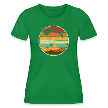 Sunset Surfer Badge Circle - Women's Functional T-Shirt - kelly green - Front - AI Model Female 172 dark (172cm)