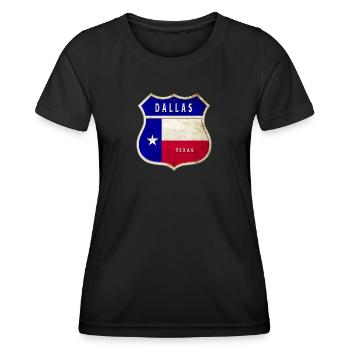 Design du drapeau de Dallas, Texas - T-shirt sport Femme - noir - Devant - AI Model Female 172 light (172cm)